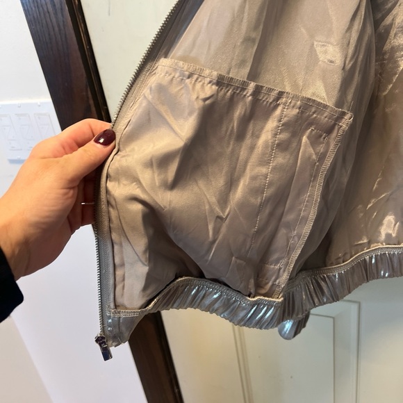 Vintage Juicy Couture Metallic Silver Bomber Jacket Size XL EUC - Picture 9 of 10